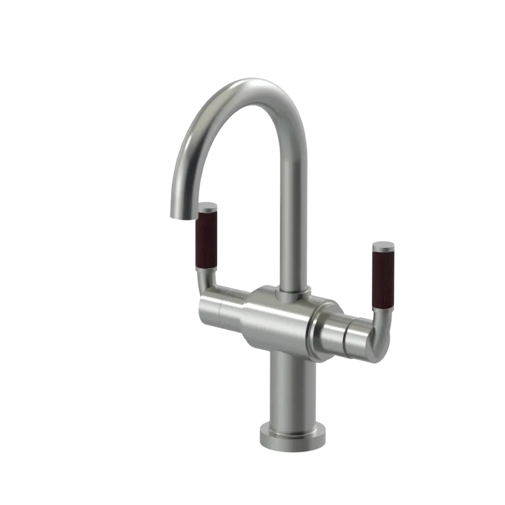 Rubinet Single Hole Dual Handle Lav. Set. (less drain) Satin Nickel