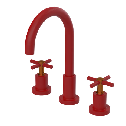 Rubinet Widespread Kitchen Set with LaSalle Spout Maroon