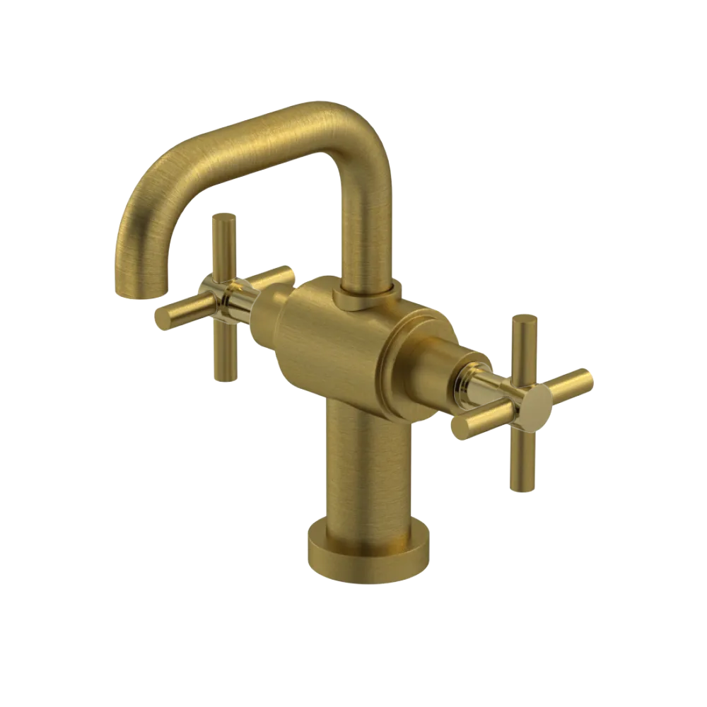 Rubinet Single Hole Dual Handle Lav. Set. (less drain) Antique Brass Matt