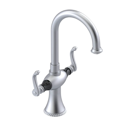 Rubinet Single Hole Dual Handle Lav. Set. (less drain) Satin Chrome