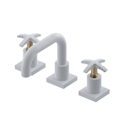 Rubinet Widespread Lav. Set. with Genesis spout (less drain) White