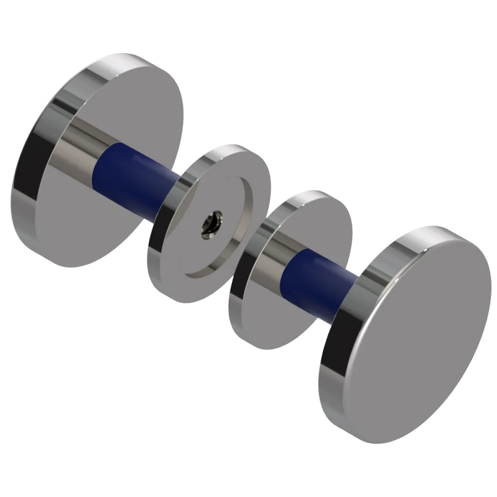 Rubinet Shower Door Knob (set) Polished Nickel