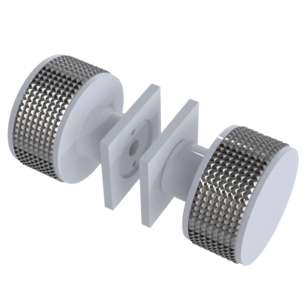 Rubinet Shower Door Knob (set) White