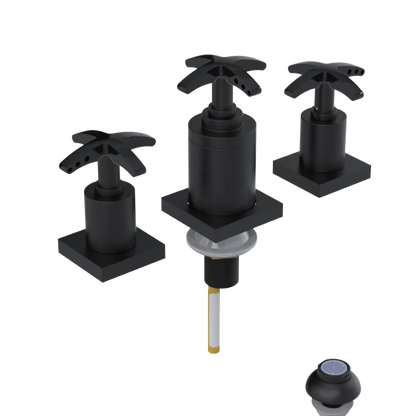 Rubinet Bidet Fitting with Spray, Diverter, and Vacuum Breaker (less drain) Matt Black