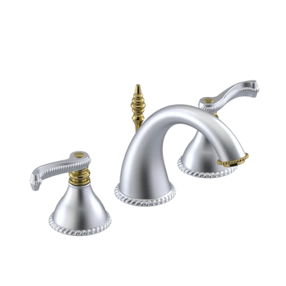 Rubinet Widespread Lav. Set. (less drain) Satin Chrome