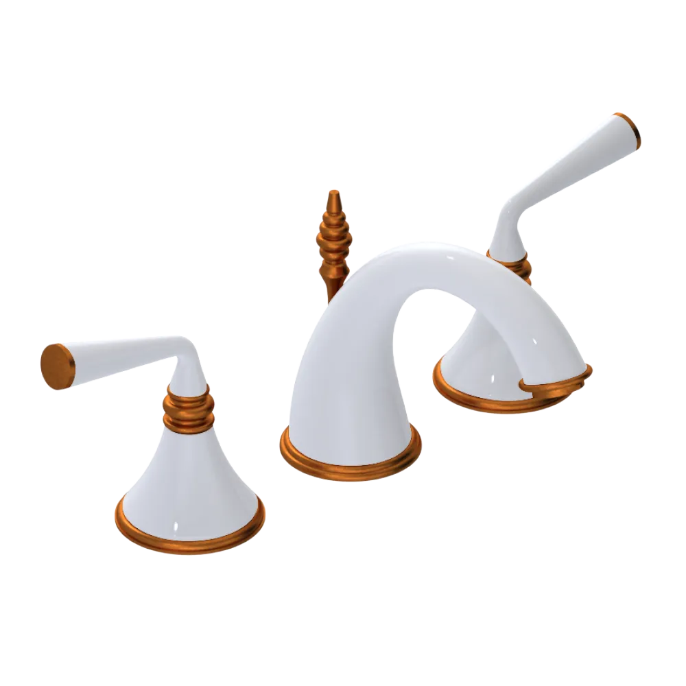 Rubinet Widespread Lav. Set. (less drain) White