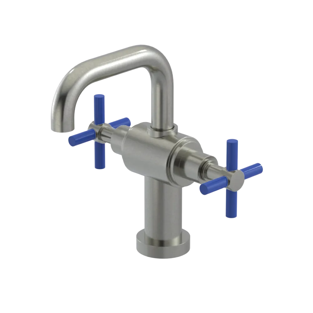 Rubinet Single Hole Dual Handle Lav. Set. (less drain) Satin Nickel