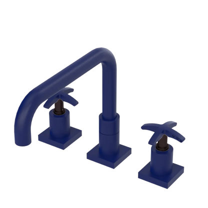 Rubinet Widespread Kitchen Set with Genesis Spout Midnight Blue