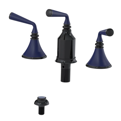 Rubinet Bidet Fitting with Spray, Diverter, and Vacum Breaker (Less Drain) Black