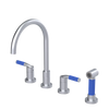 Rubinet Widespread Kitchen Set with Hand Spray Satin Chrome