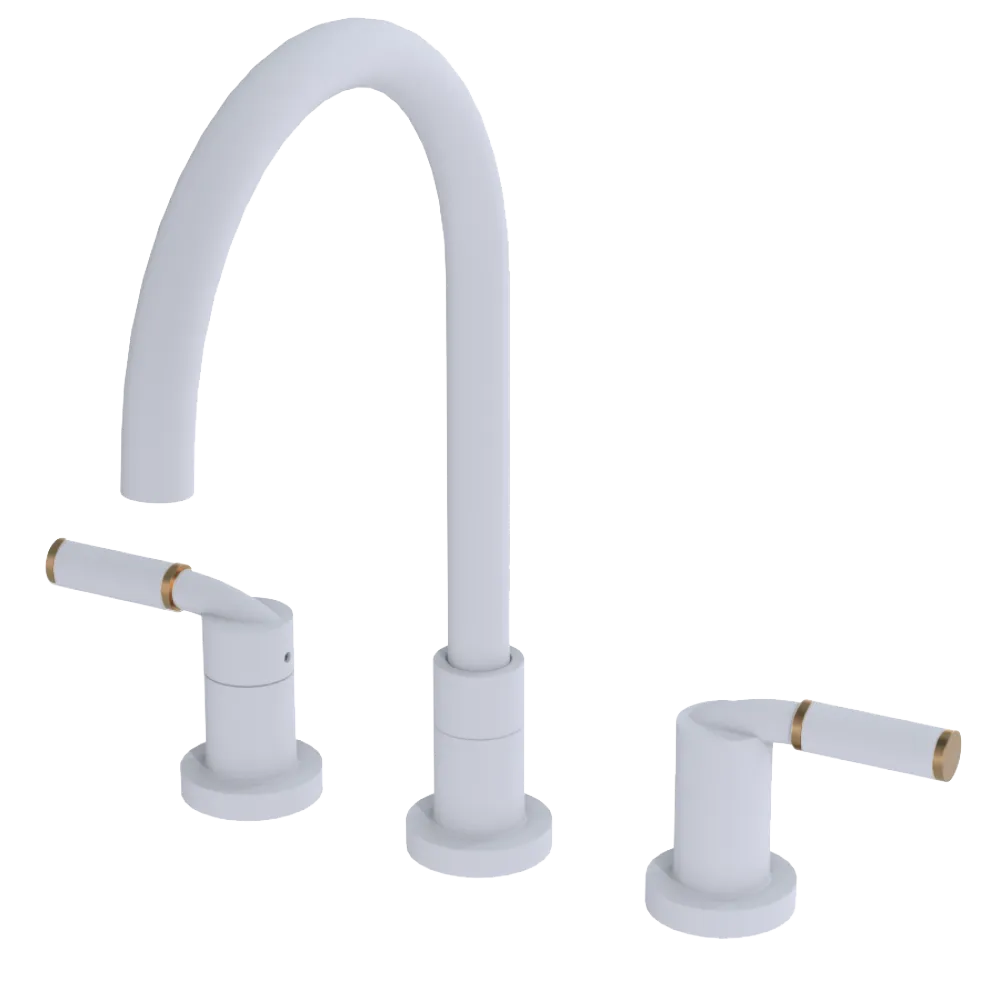 Rubinet Widespread Kitchen Set Matt White