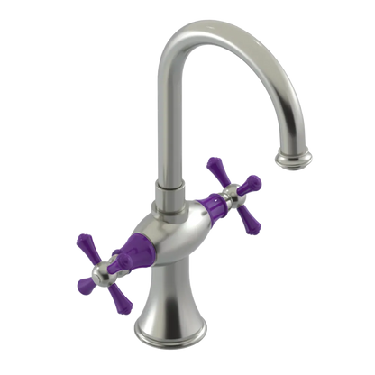 Rubinet Single Hole Dual Handle Lav. Set. (less drain) Satin Nickel