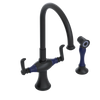 Rubinet Two Handle Single Hole Kitchen Set with Hand Spray Matt Black