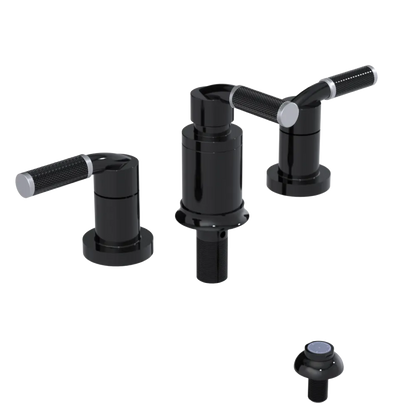 Rubinet Bidet Fitting with Spray, Diverter, and Vacum Breaker (Less Drain) Black