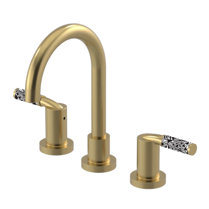 Rubinet Widespread Lav set (less drain) Satin Brass