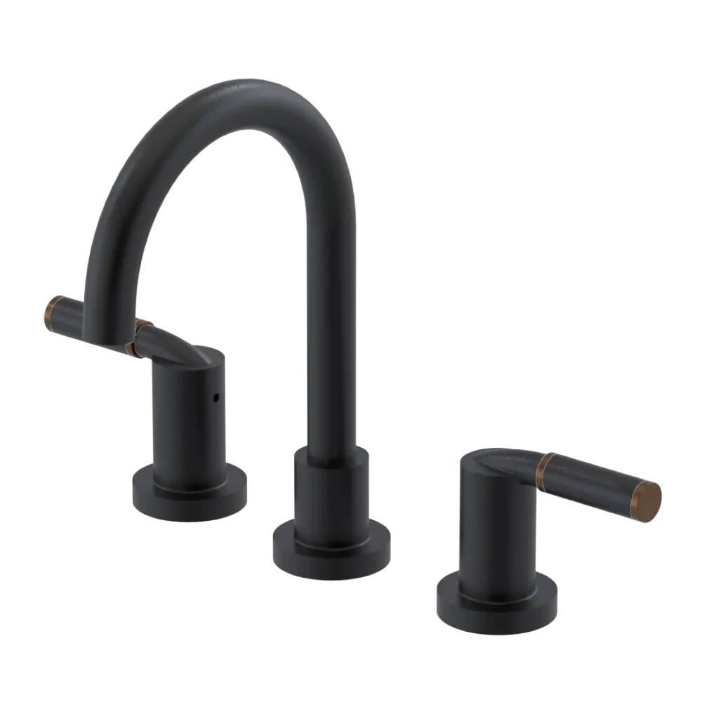 Rubinet Widespread Lav set (less drain) Matt Black
