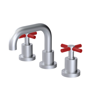 Rubinet Widespread Lav. Set. (less drain) Satin Chrome