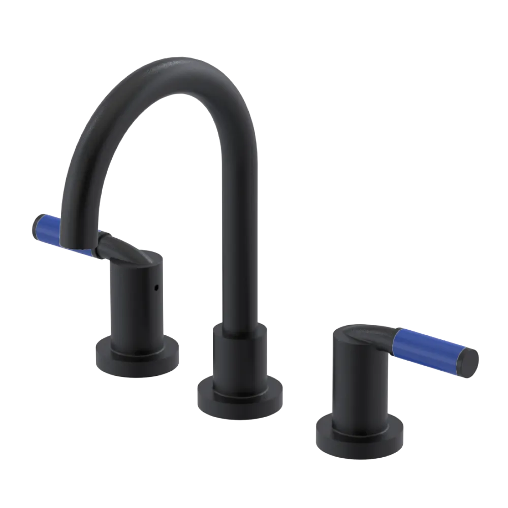 Rubinet Widespread Lav set (less drain) Matt Black