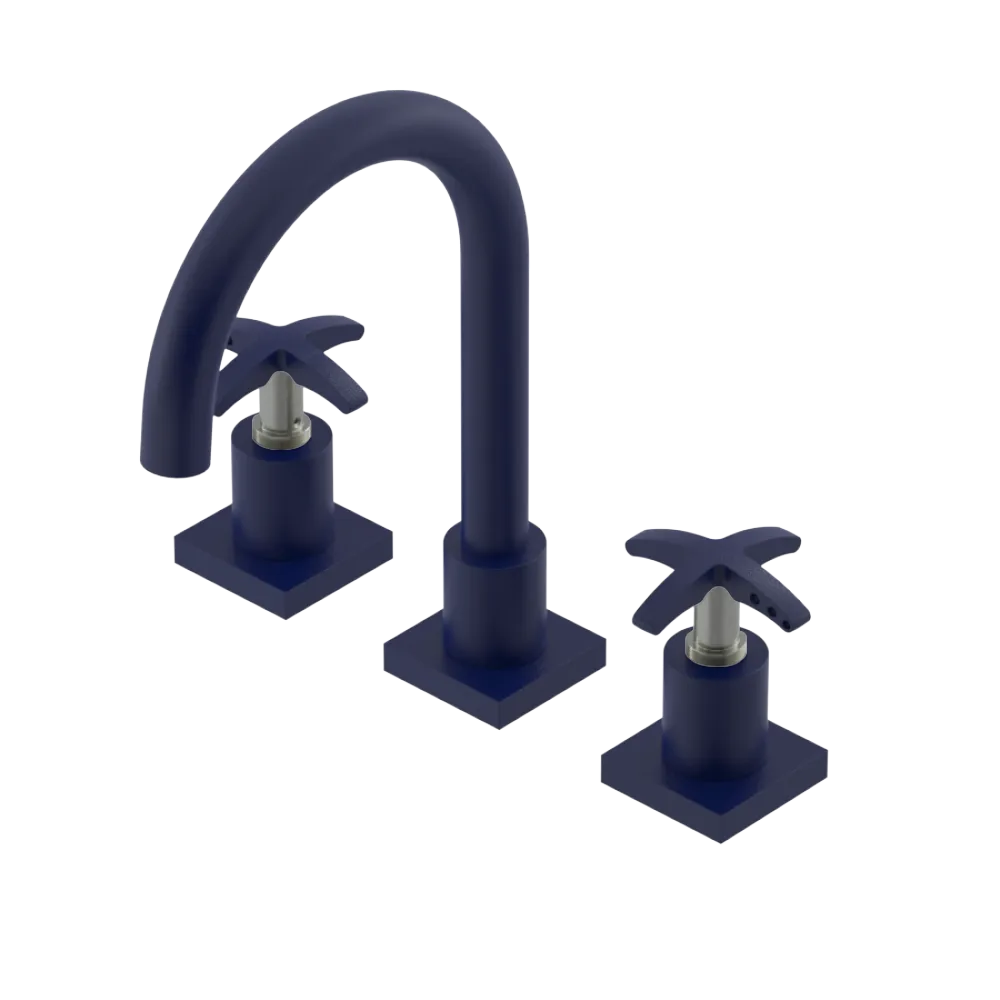Rubinet Widespread Lav. Set. (less drain) Midnight Blue