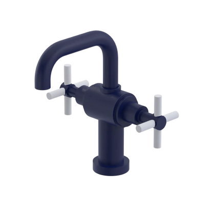 Rubinet Single Hole Dual Handle Lav. Set. (less drain) Midnight Blue