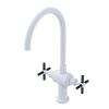 Rubinet Two Handle Single Hole Kitchen Set with LaSalle Spout Matt White