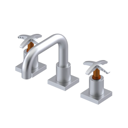 Rubinet Widespread Lav. Set. with Genesis spout (less drain) Satin Chrome