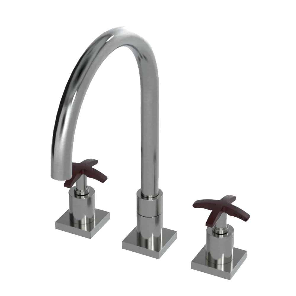 Rubinet Widespread Kitchen Set Satin Nickel
