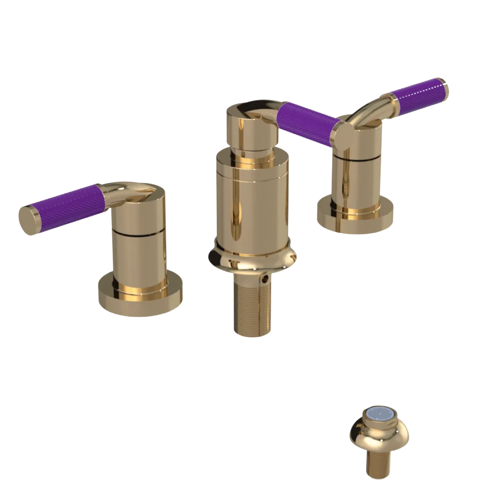 Rubinet Bidet Fitting with Spray, Diverter, and Vacum Breaker (Less Drain) Gold