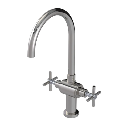 Rubinet Two Handle Single Hole Kitchen Set with LaSalle Spout Polished Nickel