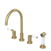 Rubinet Widespread Kitchen Set with Hand Spray Satin Gold