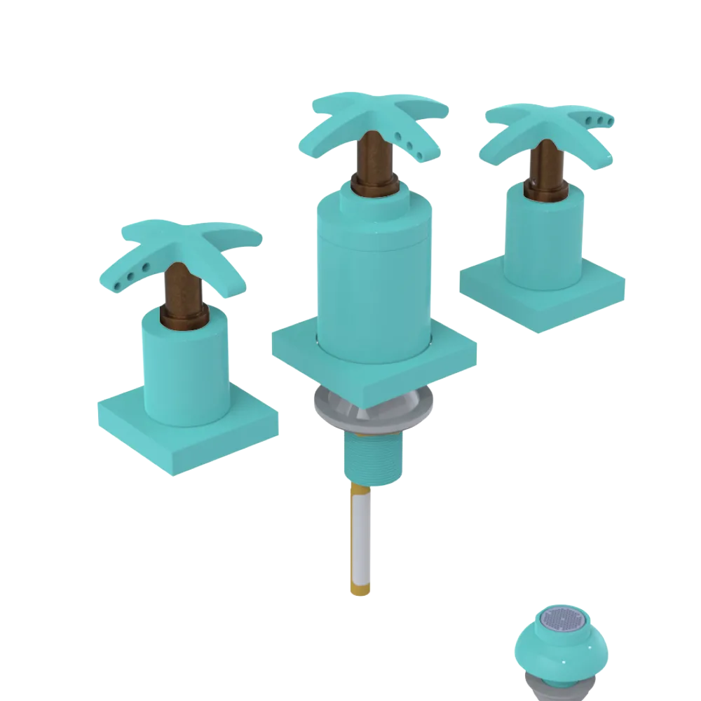 Rubinet Bidet Fitting with Spray, Diverter, and Vacuum Breaker (less drain) Aqua