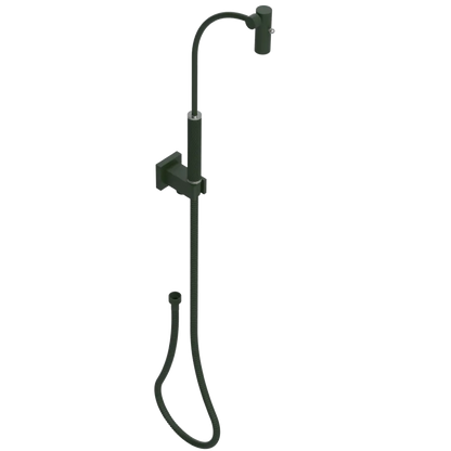 Rubinet Hand Held Shower Bidet with Extended Reach & Dual Function Spray Including Wall Bracket with Supply & Hose (Square) Green Envy