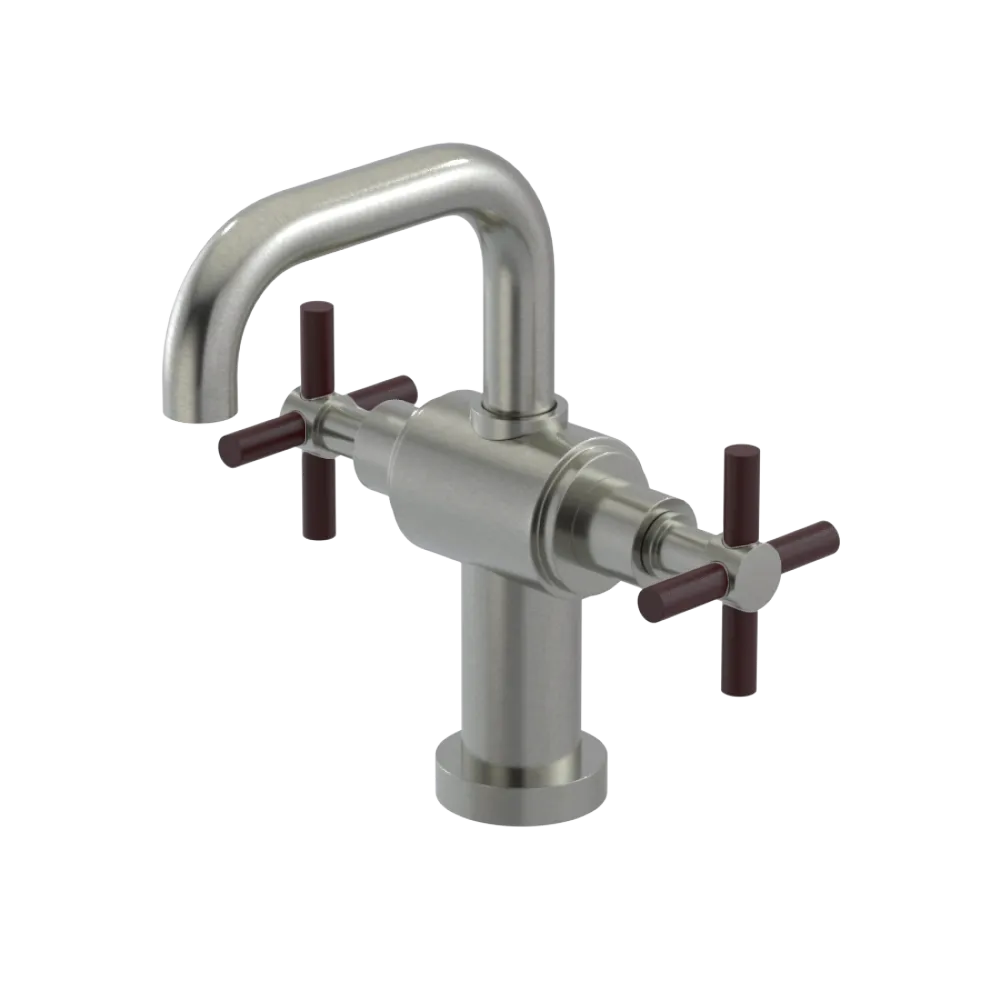 Rubinet Single Hole Dual Handle Lav. Set. (less drain) Satin Nickel