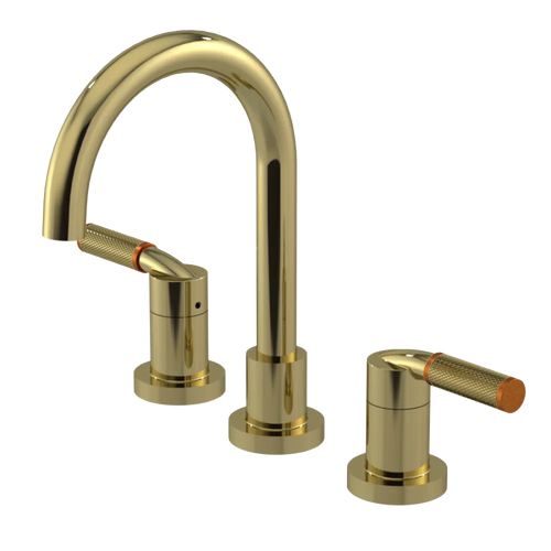 Rubinet Widespread Lav. Set. (less drain) Natural Brass