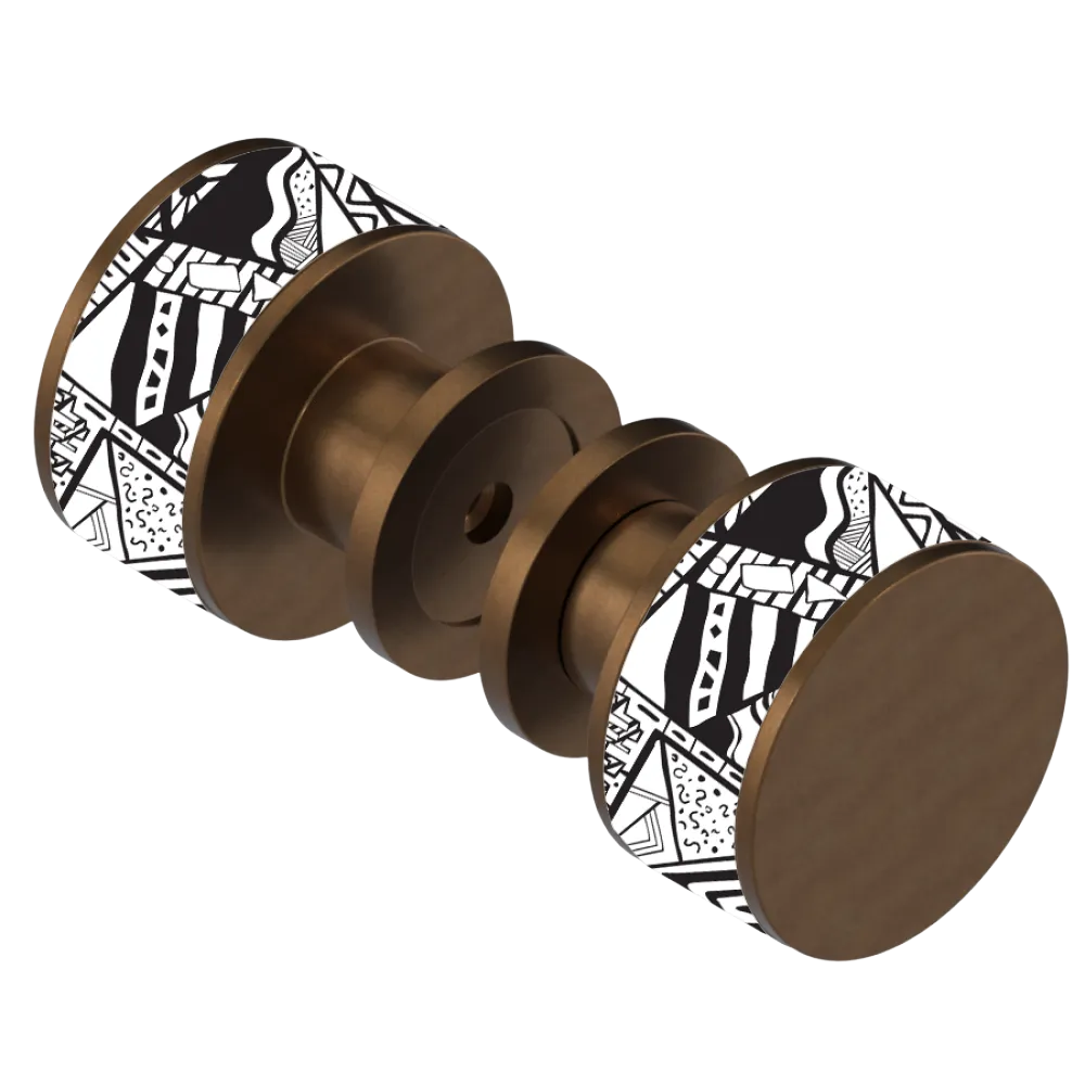 Rubinet Shower Door Knob (set) Tuscan Brass