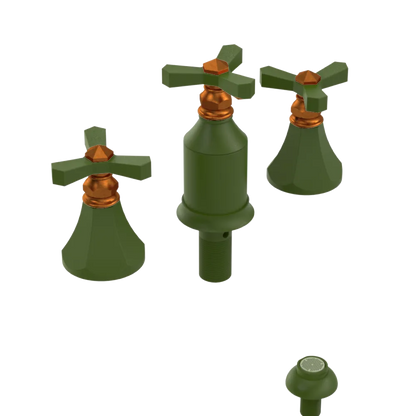 Rubinet Bidet Fitting with Spray, Diverter, and Vacum Breaker (Less Drain) Green Envy