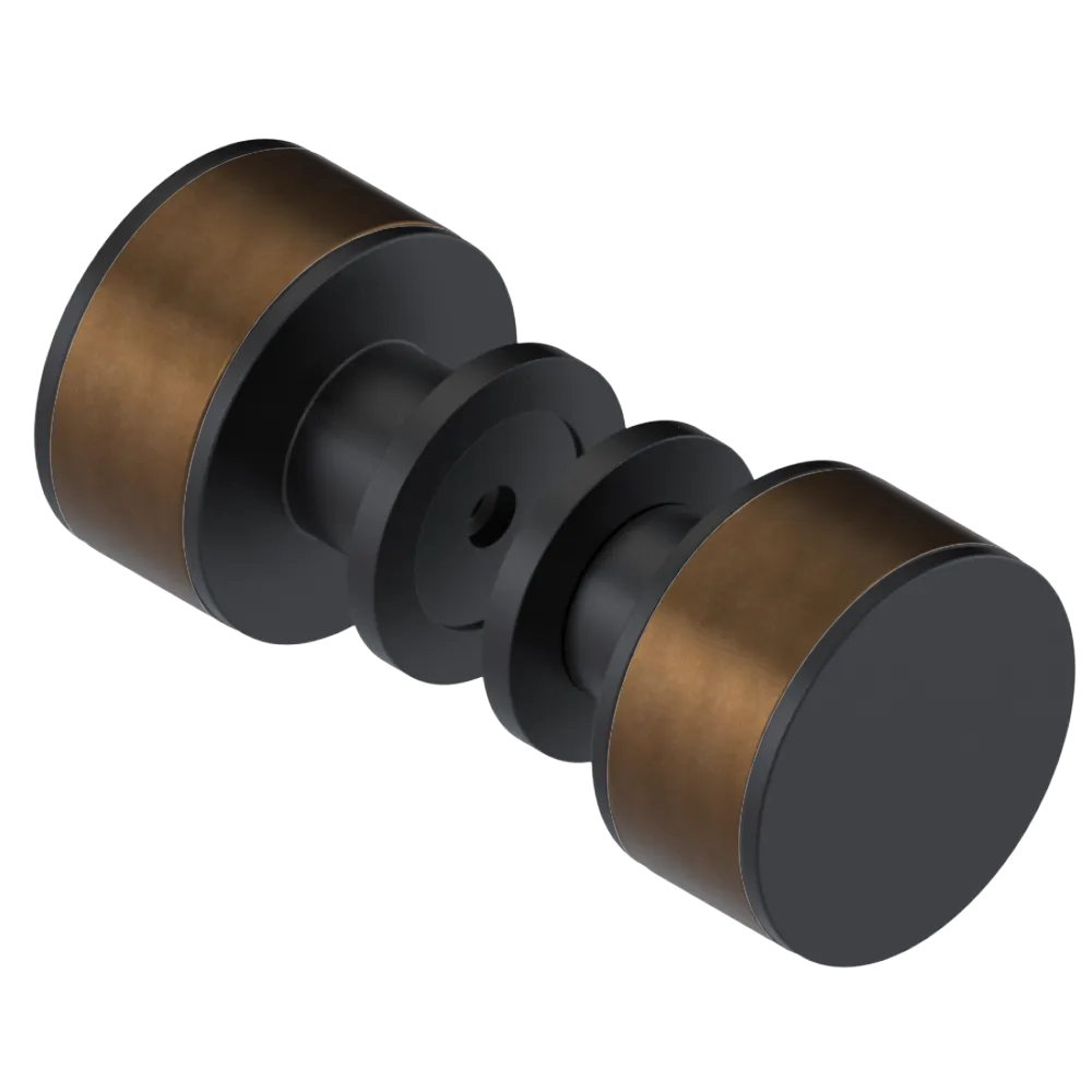 Rubinet Shower Door Knob (set) Matt Black