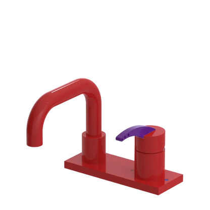 Rubinet 4" Centre Single Control Lav. Set. with Genesis spout (less drain) Red