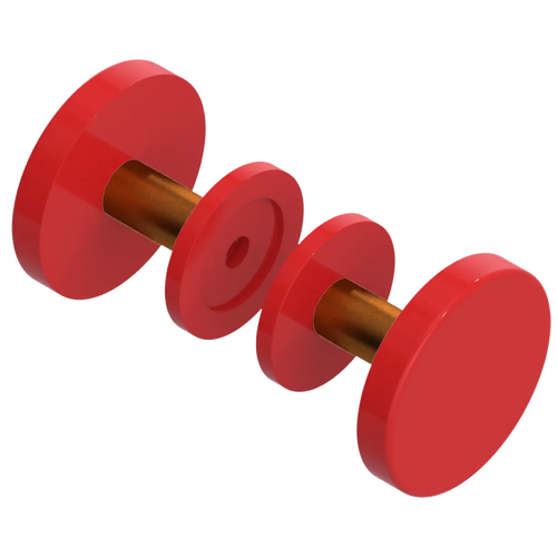 Rubinet Shower Door Knob (set) Red