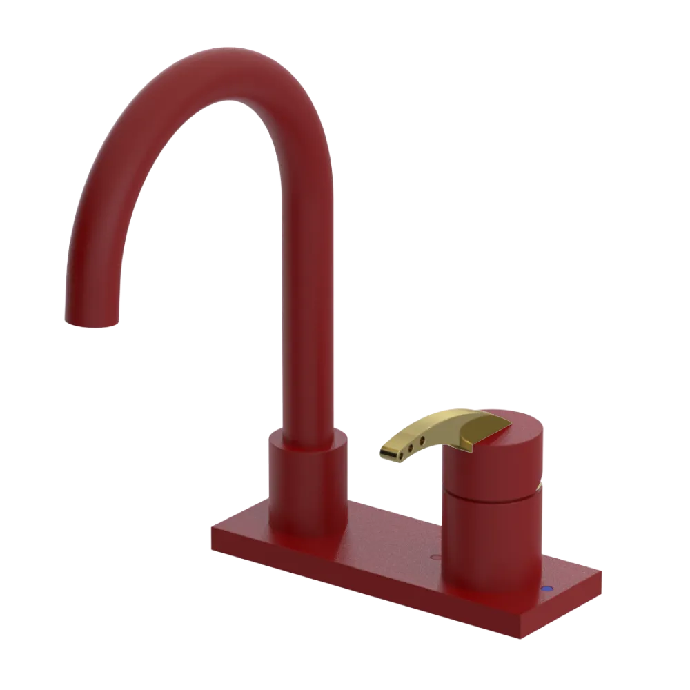Rubinet 4" Centre Single Control Lav. Set. (less drain) Maroon