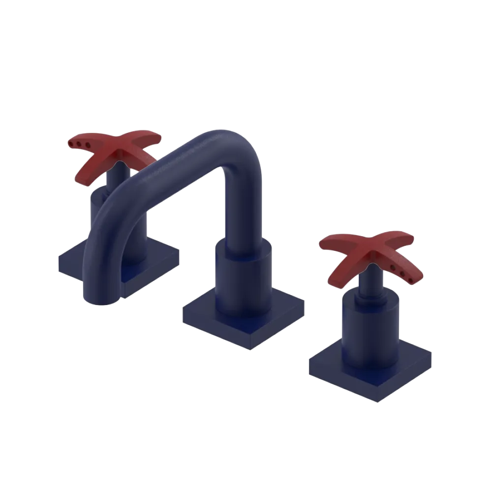 Rubinet Widespread Lav. Set. with Genesis spout (less drain) Midnight Blue