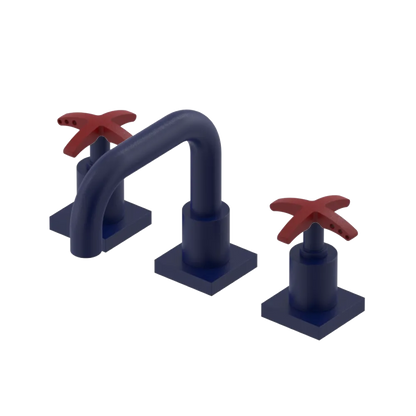 Rubinet Widespread Lav. Set. with Genesis spout (less drain) Midnight Blue