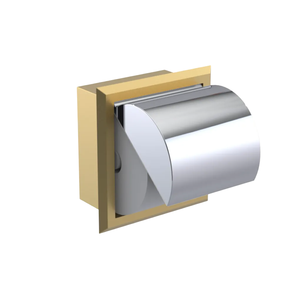 Rubinet RECESSED TOILET PAPER HOLDER Satin Brass
