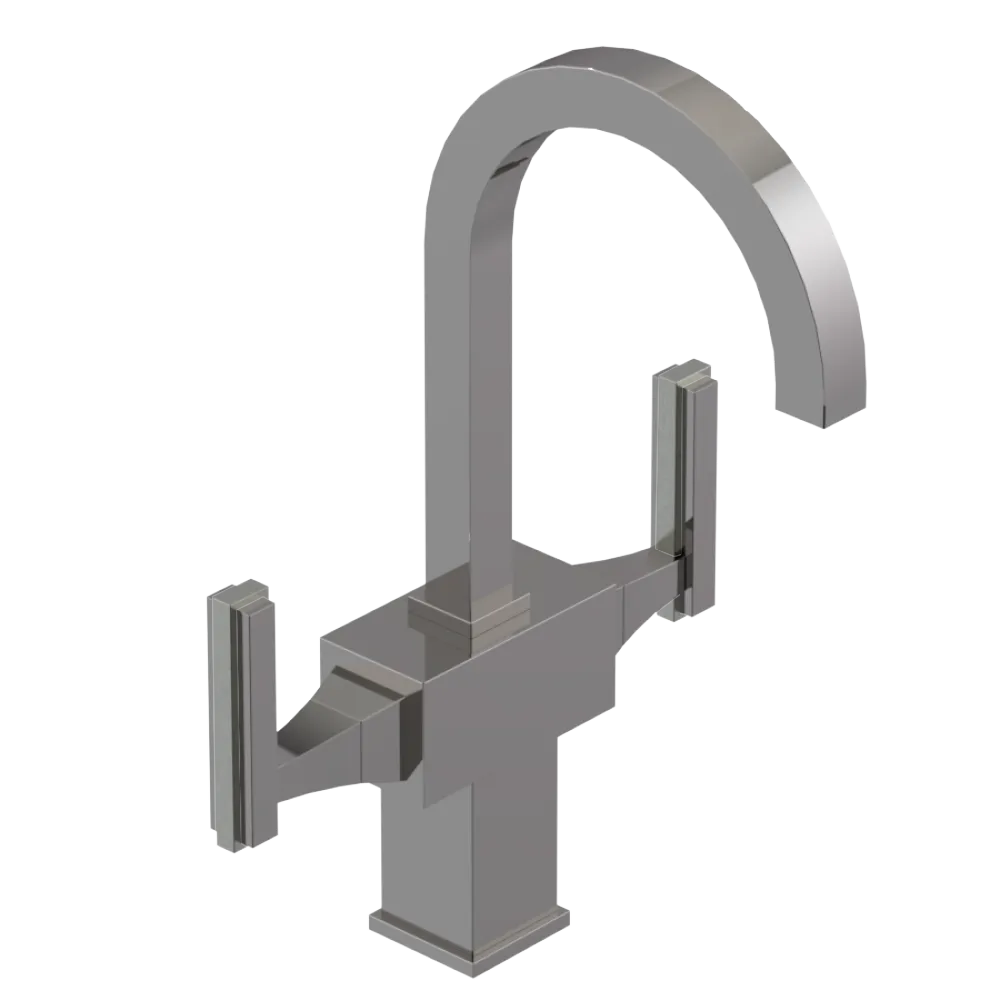 Rubinet Single Hole Dual Handle Lav. Set. (less drain) Polished Nickel