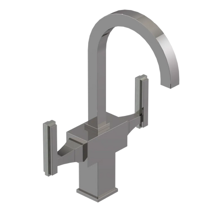Rubinet Single Hole Dual Handle Lav. Set. (less drain) Polished Nickel