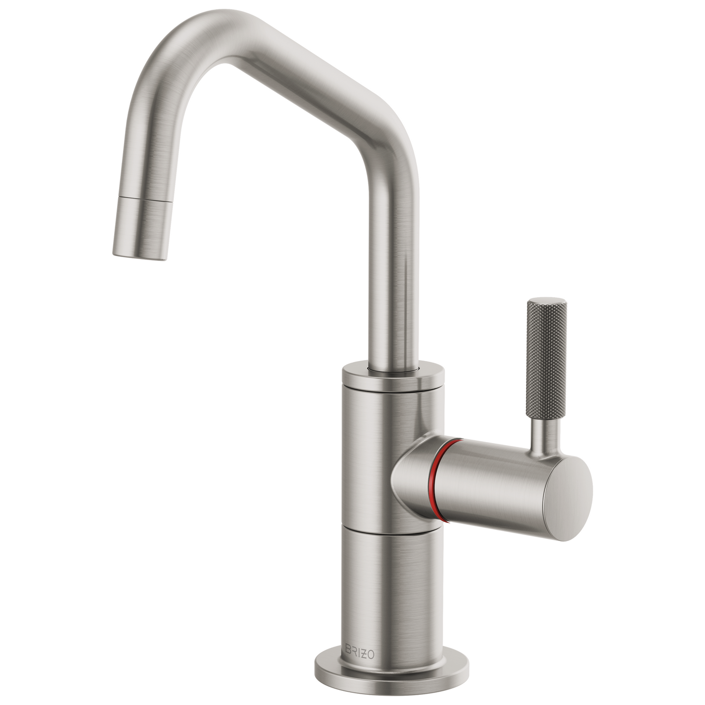 Brizo Instant Hot Faucet With Angled Spout And Knurled Handle