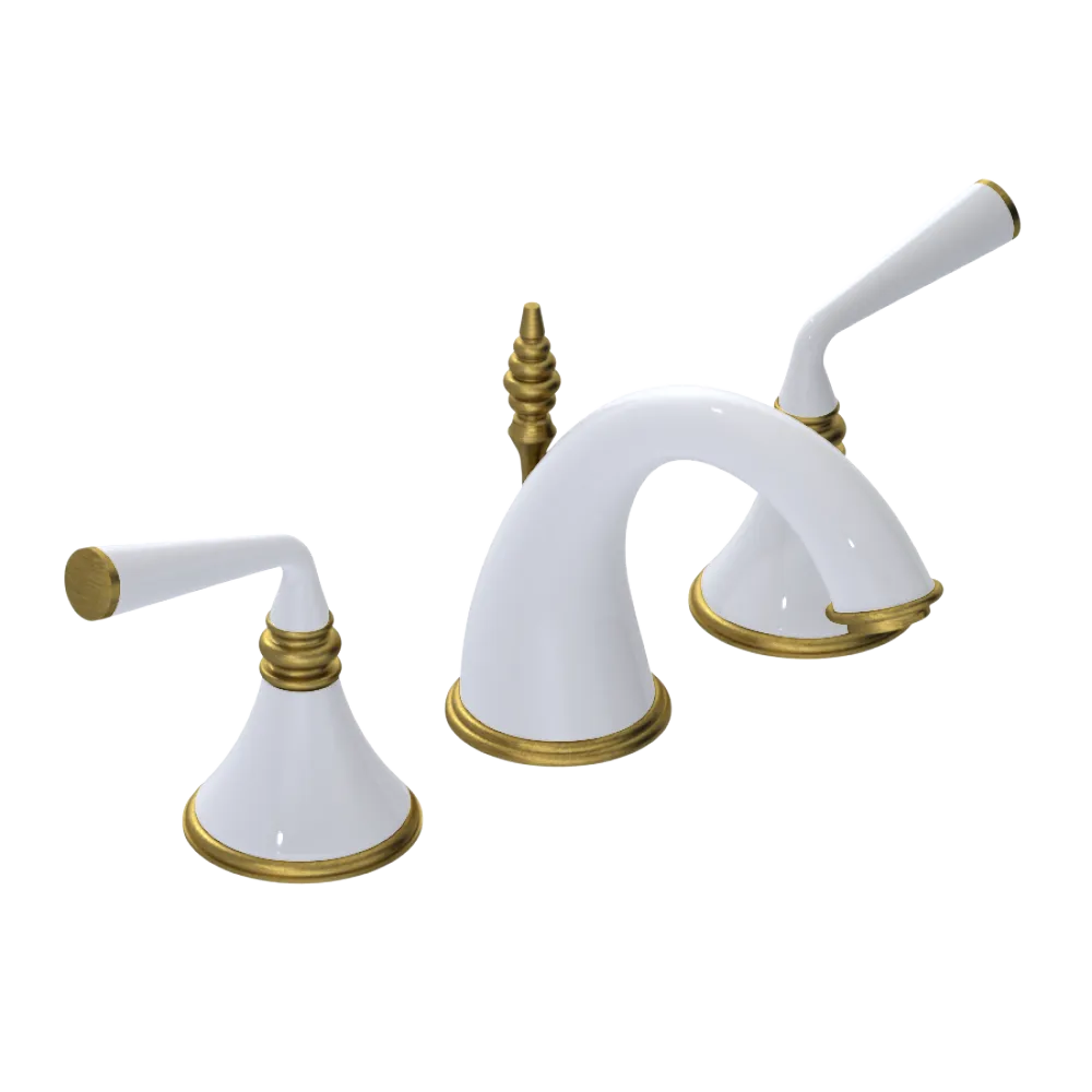 Rubinet Widespread Lav. Set. (less drain) White