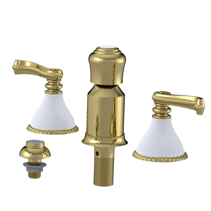 Rubinet Bidet Fitting with Spray, Diverter, and Vacum Breaker (Less Drain) Natural Brass