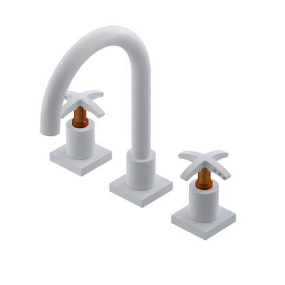 Rubinet Widespread Lav. Set. (less drain) White