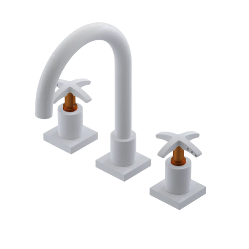 Rubinet Widespread Lav. Set. (less drain) White